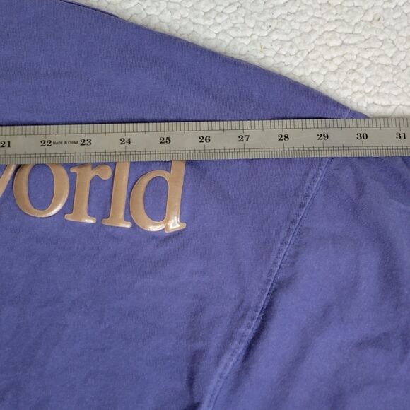 Disney World 50th Anniversary Sz Md Spirit Jersey Sweatshirt Purple Puff Print - Picture 9 of 10
